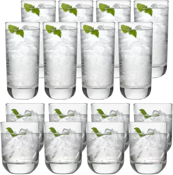 Libbey Polaris 4 Piece 12.25oz Rocks Glass Set Heavy 1” Bottom Clear Whisky