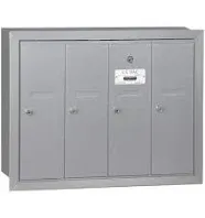 Salsbury Industries 3504ARU Recessed Mounted Vertical Mailbox with 4 Door, for use with The USPS lock