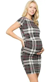 My Bump Women's Maternity Bodycon Causual Short Sleeve Mama Dress