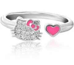 Hello Kitty Sanrio Women's Sterling Silver Pave Toe Ring