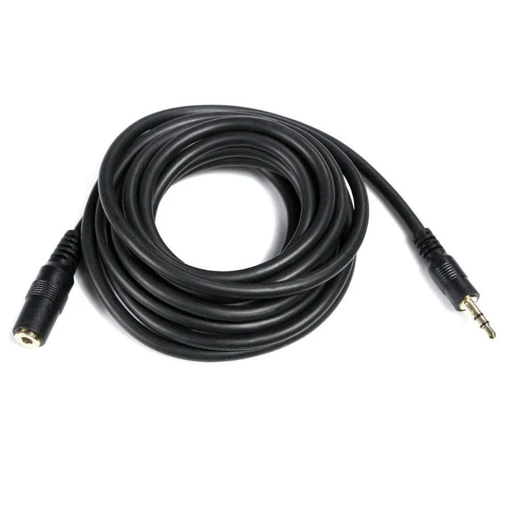 Movo MC10 3.5mm Audio Cable - 3.5mm TRS Female to Male 10ft Extension Cord for Microphones, Headphones, and More