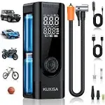 KUXISA Tire Inflator Portable Air Compressor - 150psi Air Compressor with Tire Pressure Gauge, 25000mAh & 3X Faster Portable Air Pump for Cars, Bikes &