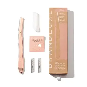 Dermaplaning Tool for Face, Eyebrow Shaping, Hair Removal and Exfoliation Kit for Women & Men. Eco-friendly design. Includes 3 Swedish stainless steel blades (Rose Gold)