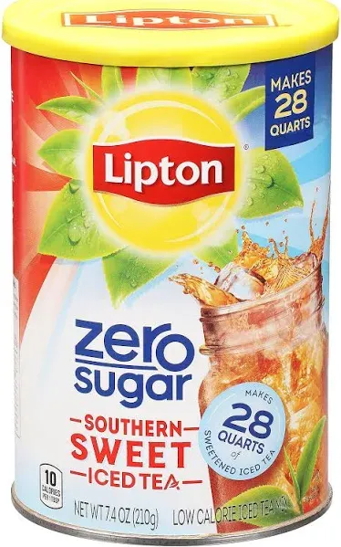 Lipton Iced Tea Mix Sugar-Free Southernn Sweet Tea Makes 28 Quarts 8.1 OunceP...