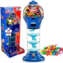 Playo 18" Big Spiral Gumball Machine for Kids - Includes Aprox 113 Gum Balls - Kids Dubble Bubble Twirling Style Candy Dispenser - Birthday Parties, Novelties, Party Favors and Supplies (Blue)