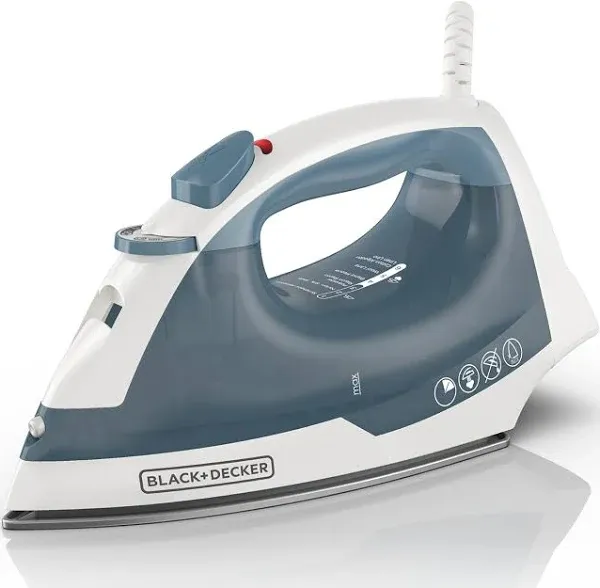 BLACK+DECKER Easy Steam Compact Iron, IR40V, Nonstick Plate, SmartSteam, Anti-Drip, Auto Shutoff