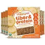 Happy Tot Organics Fiber & Protein Soft-Baked Oat Bars Organic Toddler Snack Banana & Carrot, 0.88 Ounce Bars, 5 Count Box (Pack of 6)