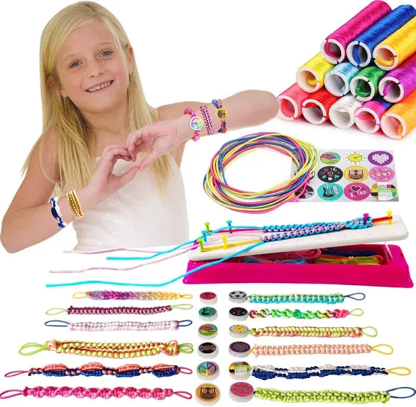 Friendship Bracelet Maker Kit, Make Bracelet Craft Toys for Girls Ages 8 to 12, 