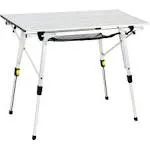 Portal Outdoor Folding Portable Picnic Camping Table with Adjustable Height Aluminum Roll Up Table Top Mesh Layer, Aluminum