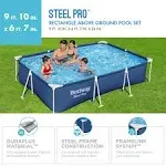 Bestway Steel Pro 8.5'x67"x24" Rectangular Above Ground Outdoor Swimming Pool