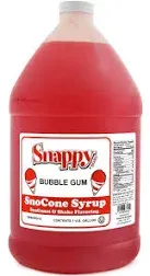 Snappy Popcorn Snappy Snow Conce Syrup, Bubble Gum, 128 Fl Oz (Pack of 1)