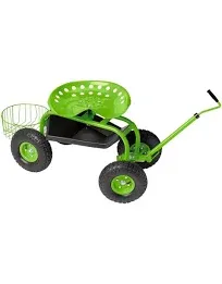 Gardener's Supply Company Deluxe Tractor Scoot with Bucket Basket