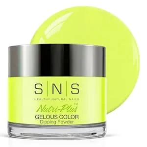 SNS Nail Dip Powder, Gelous Color Dipping Powder - Belvedere Lookout (Yellow, Cream) - Long-Lasting Dip Nail Color Lasts 14 Days - Low-Odor & No UV Lamp Required - 1 OZ