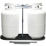 RVPNR RV Dual Propane Tank Mounting Rack 40Lb,30Lb and 20Ld Tanks for Camper and