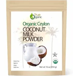 True Organic Ceylon Coconut Milk Powder, 1 Pound Bulk Bag, Certified Organic, USDA & Kosher Certified, Non-GMO, Organic Coconut Milk Powder, Ceylon Premium Quality [ 16 ounces ]