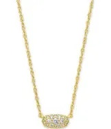 Grayson Gold Pendant Necklace in White Crystal