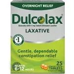 Dulcolax Laxative, 5 mg, Overnight Relief, Tablets - 25 tablets