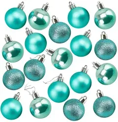 Juvale 48 Pack Mini Shatterproof Glitter Christmas Tree Ball Ornaments