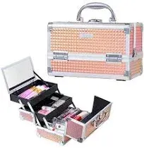 Joligrace Makeup Box Cosmetic Train Case Jewelry Organizer