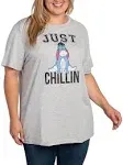 Disney Eeyore T-Shirt Just Chillin Women's Plus Size Winnie The Pooh Gray