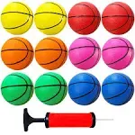 Dshengoo 12 Pcs 5 Inch Mini Basketballs,Co<wbr/>lorful Rubber 