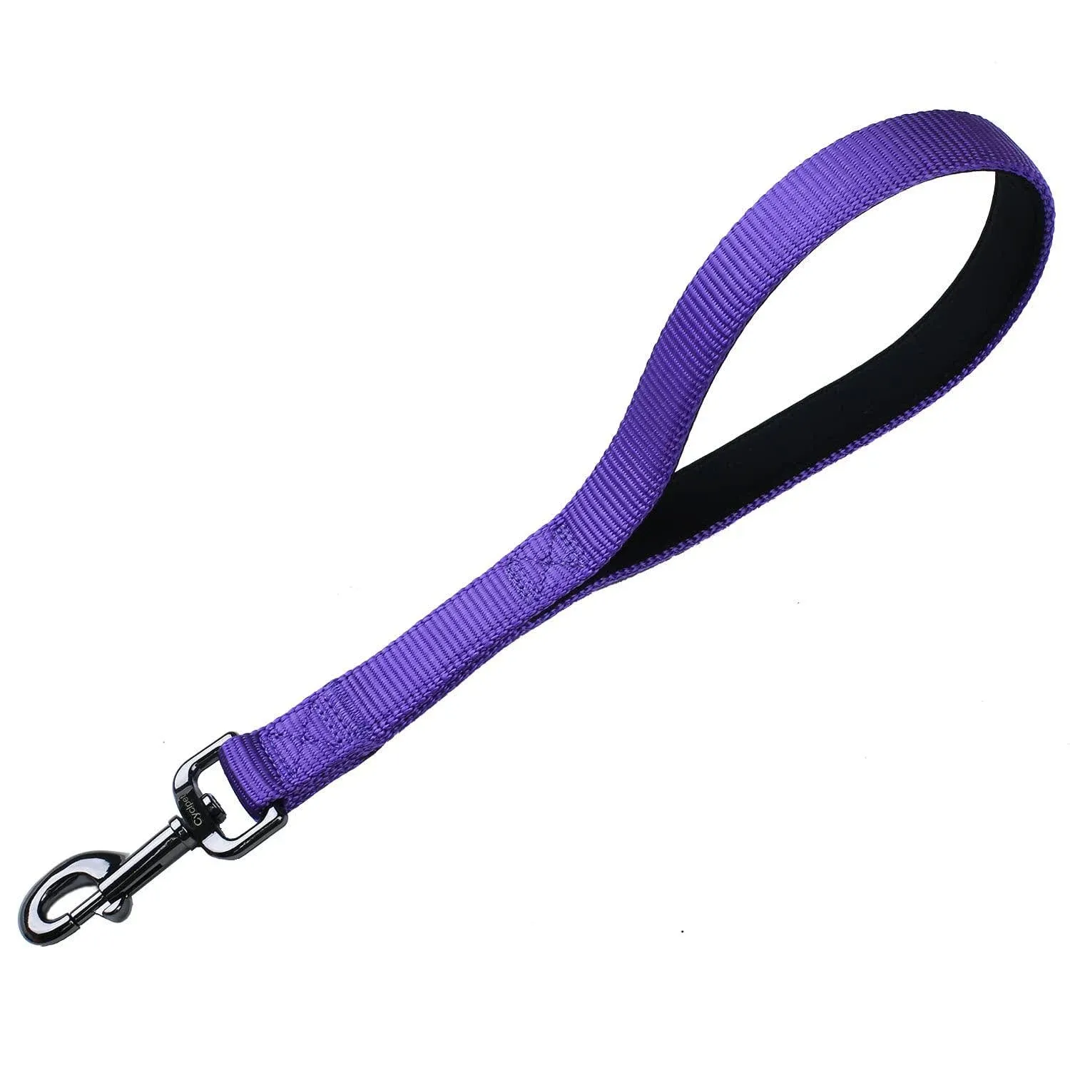 cyclpet 12 inches dog short leash with smooth nylon and padded handle