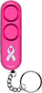 SABRE Personal Alarm With Key Ring, 120dB Alarm, Audible Up To 1,280 Feet (390 Meters), Simple Operation, Reusable, Pink