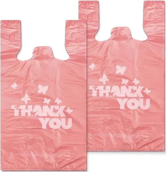 Pink Thank You Bags