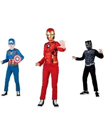 MARVEL Avengers Dress Up Costume Trunk Black Panther, Iron Man, Captain America