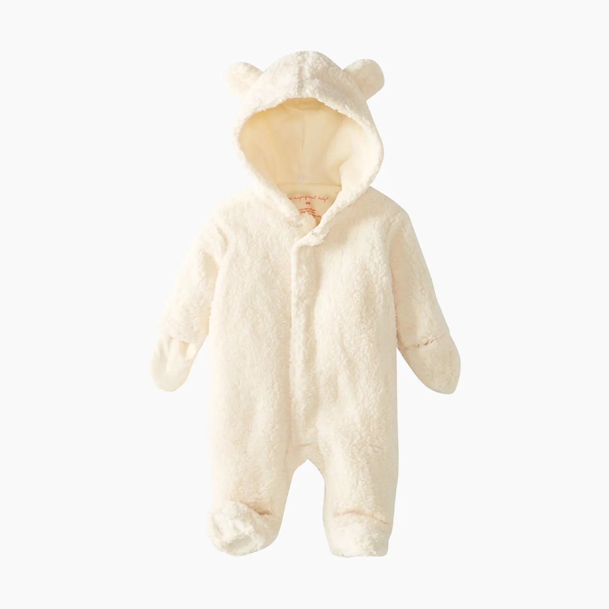 Newborn Magnetic Me Bears Sorbet Fleece Footie Cream 12M