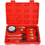 Big Red Torin Engine Compression Test Kit, 8 Pcs, 0-300 psi, Cylinder Compression Tester, Automotive Pressure Tool Gauge for Petrol Gas Engine of