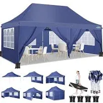 Cobizi 10x20 Pop up Canopy Tent with 6 Sidewalls Easy up Canopy Tents Parties