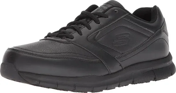 Mens Skechers 77156 Nampa Memory Foam Slip Resistant Black Work Shoes Size 11 