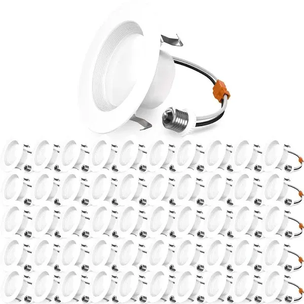 4 Inch LED Can Lights Retrofit Recessed Lighting, Baffle Trim, Dimmable, 6000K