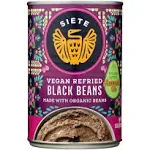 Siete Black Beans, Vegan, Refried - 16 oz