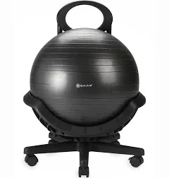 Gaiam Ultimate Fitness Core Balance Ball Chair with Standard 5 Wheel Base, Black