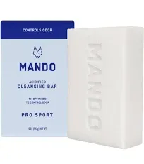 Mando Acidified Cleansing Bar Soap Pro Sport 5 oz - 24 Hour Odor Control for Men