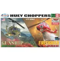 Atlantis M1026 Huey Chopper 2 Pack Fire Fighter and Gunship 1/72