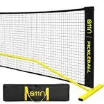 A11N Portable Pickleball Net System 22 Foot Regulation Size Yellow Black