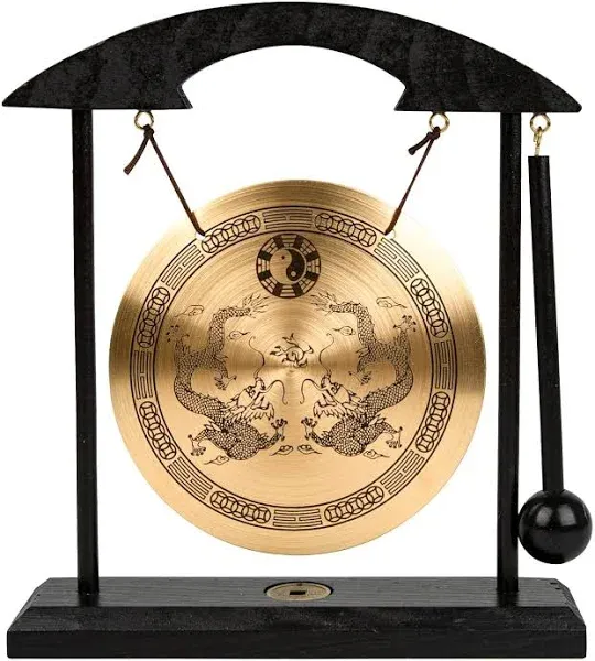 Zen Art Brass Feng Shui Desktop Gong For Home Office Table Decor Collectible ...