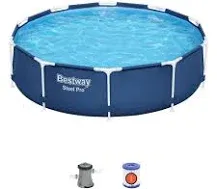 Bestway Steel Pro 12\'x30" Round Above Ground Swimming Pool Set with Filter Pump