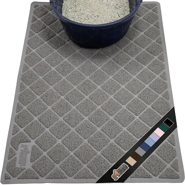 Gorilla Grip 100% Waterproof Cat Litter Box Trapping Mat Blue/Turquoise