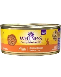 Wellness Complete Health Pate Chicken Entree Wet Cat Food, 5.5 oz., Case of 24