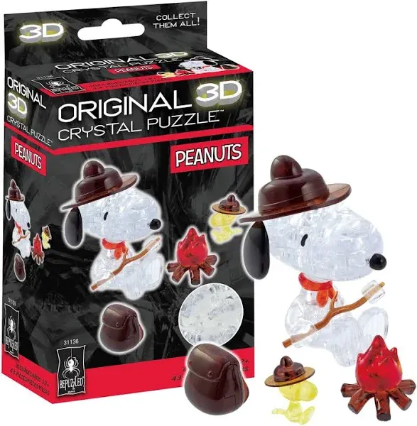 Snoopy Campfire Original 3D Crystal Puzzles from BePuzzled, Ages 12 and Up