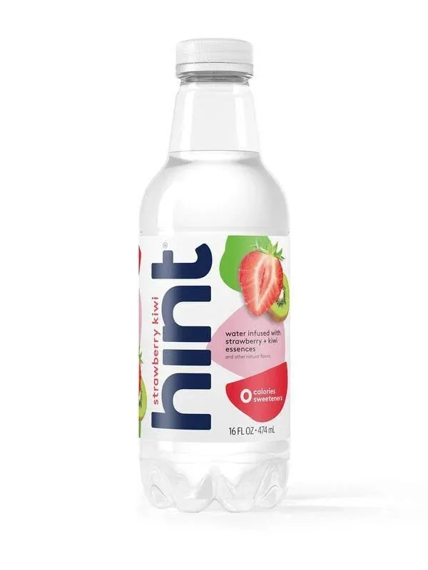 Hint Water Strawberry Kiwi (Pack of 24) 16 oz Bottles Pure Water Infused Strawberry Kiwi Zero Sugar Zero Calorie Zero Sweeteners Zero Preservatives Zero Artificial Flavor