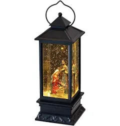 DRomance Angel Music Snow Globe Lantern with Timer Battery Operated & USB Powered Lighted Singing Snow Globe Lamp Spinning Water Swirling Glitters Christmas Decor 4" x 4" x 12"