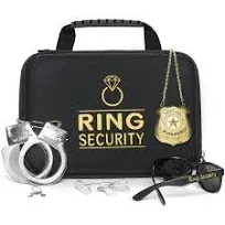 Ring Security Wedding Ring Bearer Gifts - Security Box, Ring Bearer Sunglasses, Kids Toy Badge, Security Earpiece Earplugs Toy Handcuffs, Ring Bearer Proposal Gift Set with Sturdy Security Briefcase