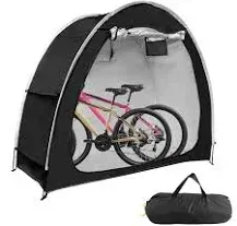 Outdoor Bike Covers Storage Shed Tent, 210D Oxford Foldable Waterproof Bicycle Shed for Bikes, Garden Tools, Lawn Mover (Black/2 Bike)