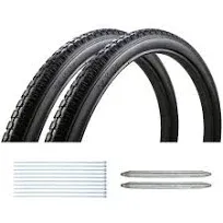 Wheelchair Rear Wheel Solid Tires Pair 24x1 3/8&#034; PU Non Pneumatic Tires, for