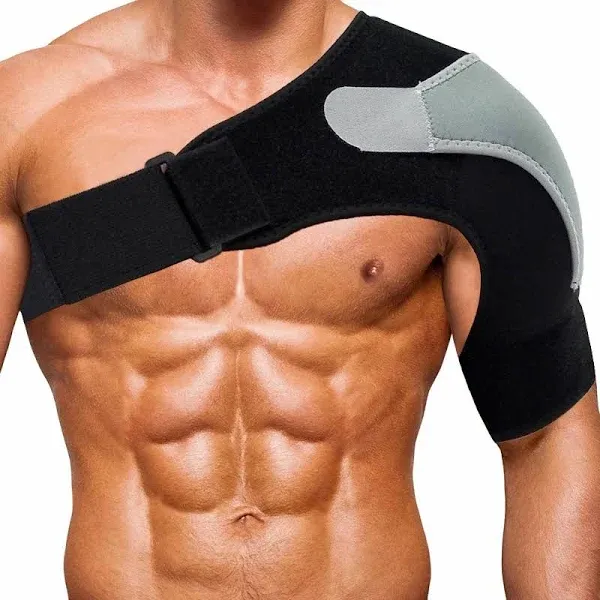 Shoulder Stability Brace Adjustable Shoulder Support with Pressure Pad, Light Breathable Neoprene Rotator Cuff Shoulder Support for Sport, Dislocated AC Joint, Labrum Tear, Shoulder Pain